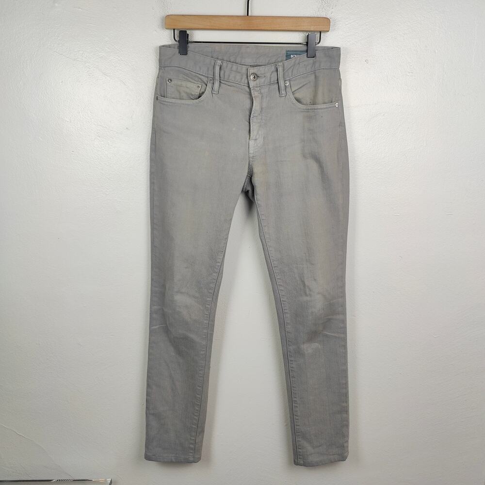 Bonobos Travel Jeans Mens 30x34 Gray Preppy Casual Stretch Comfort Zip Fly - Picture 1 of 11